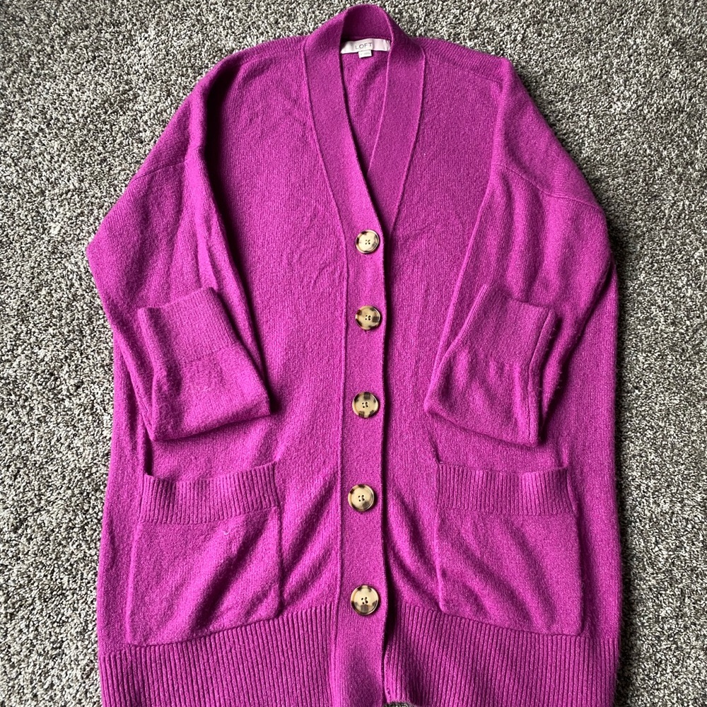 Loft Size Small Pink Boyfriend Cardigan